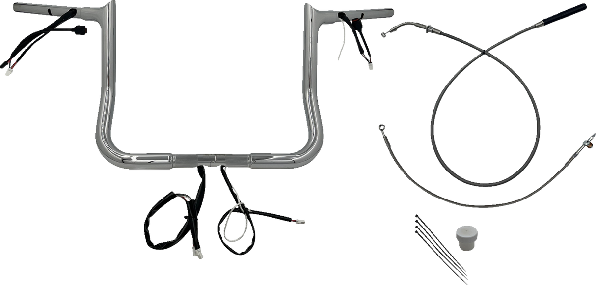 1-1/4\" EZ Install Pointed Top Handlebar - 12\" - Chrome 2023 - 2024
