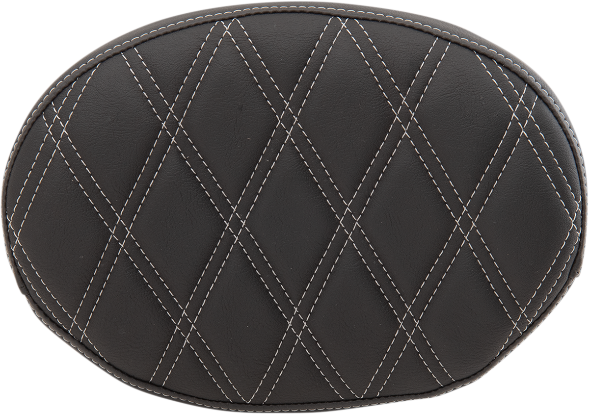 Oval Sissy Bar Pad - Double Diamond - SIlver Stitch - FL \'99-\'22 1999 - 2022