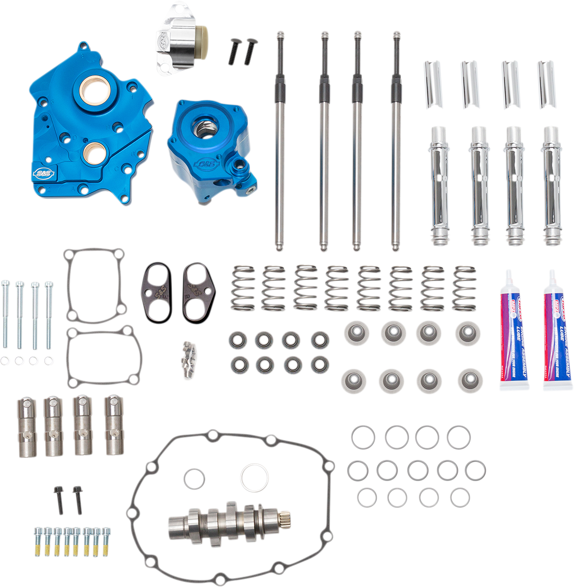 Cam Chest Kit with Plate - Chain Drive - Oil Cooled - 550 Cam - Chrome Pushrods - M8 2017 - 2021