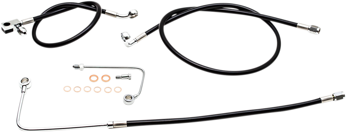 Brake Line - 12\" - 14\" Ape Hanger Handlebars - Black 2015 - 2017