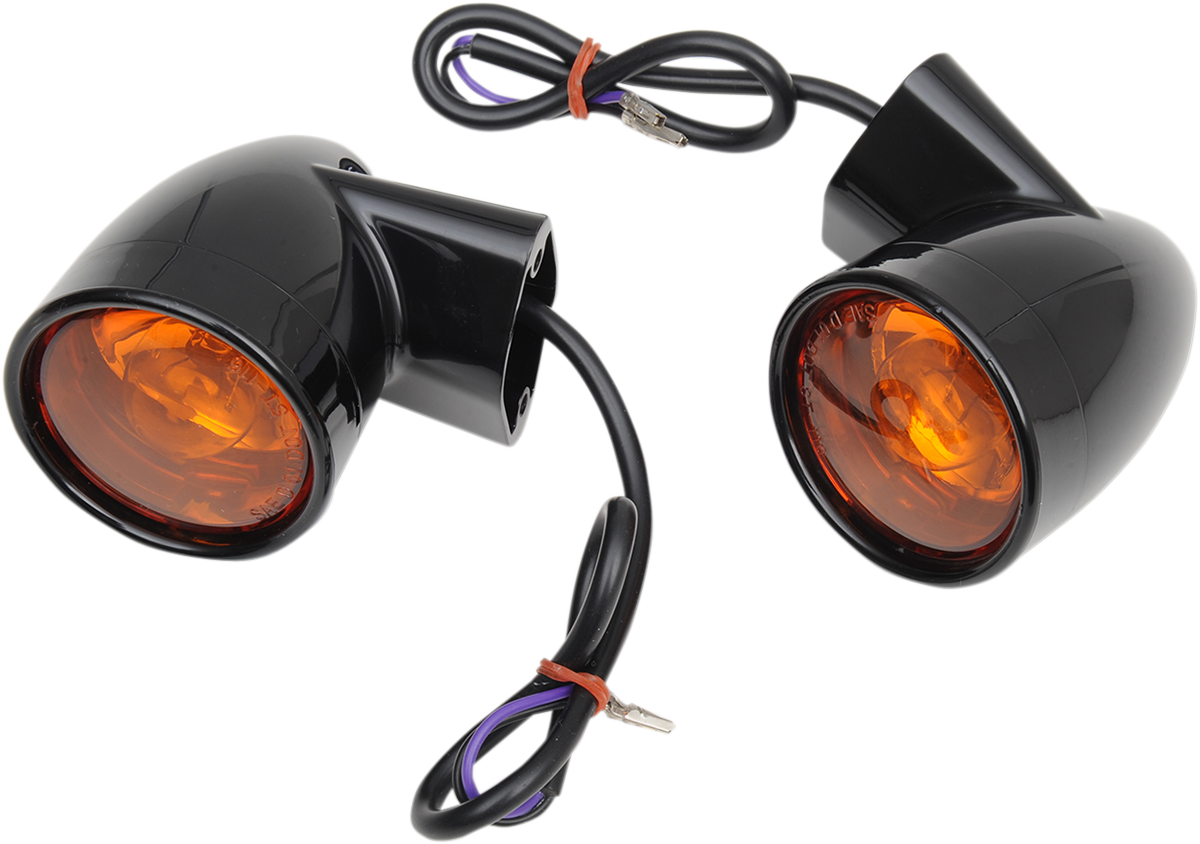 Bullet Turn Signal Lights - Rear - Gloss Black - Harley-Davidson 1999 - 2022