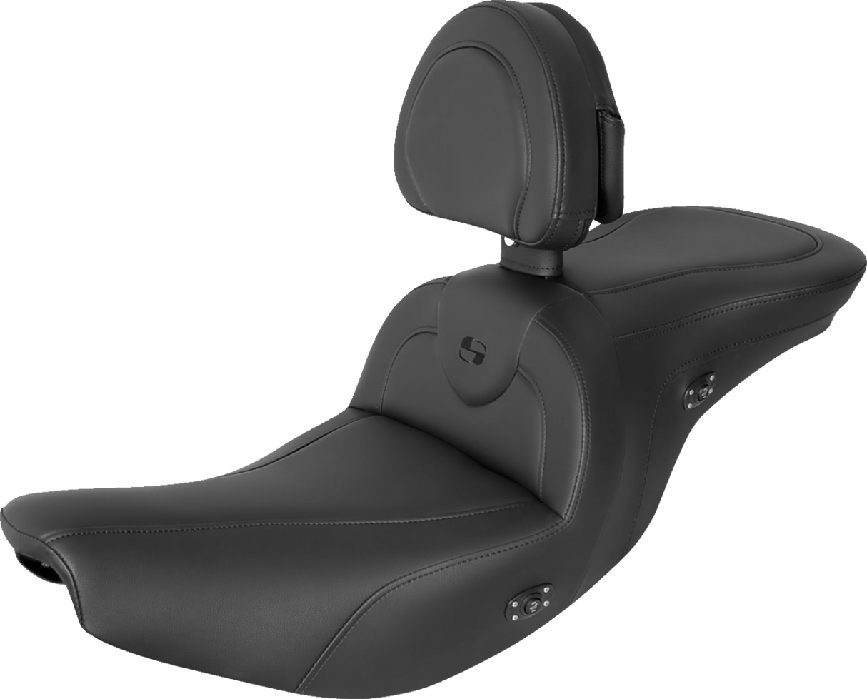 RoadSofa™ Seat - With Backrest - Black W/Black Stitching - Heated - Indian \'14-\'23 2014 - 2023