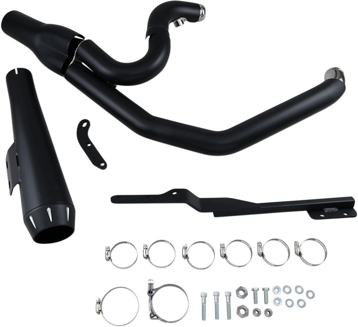 2:1 Exhaust - Black - Megaphone - Short - \'91-\'05 FXD 1991 - 2005