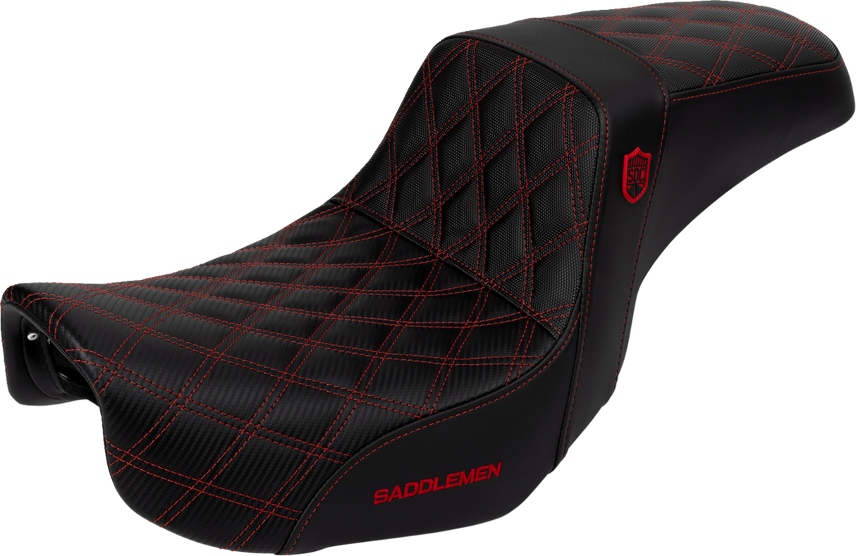 Pro Series SDC Performance Seat - Carbon Fiber/Lumbar Gripper - Red Stitch - Dyna \'06-\'17 2006 - 2017