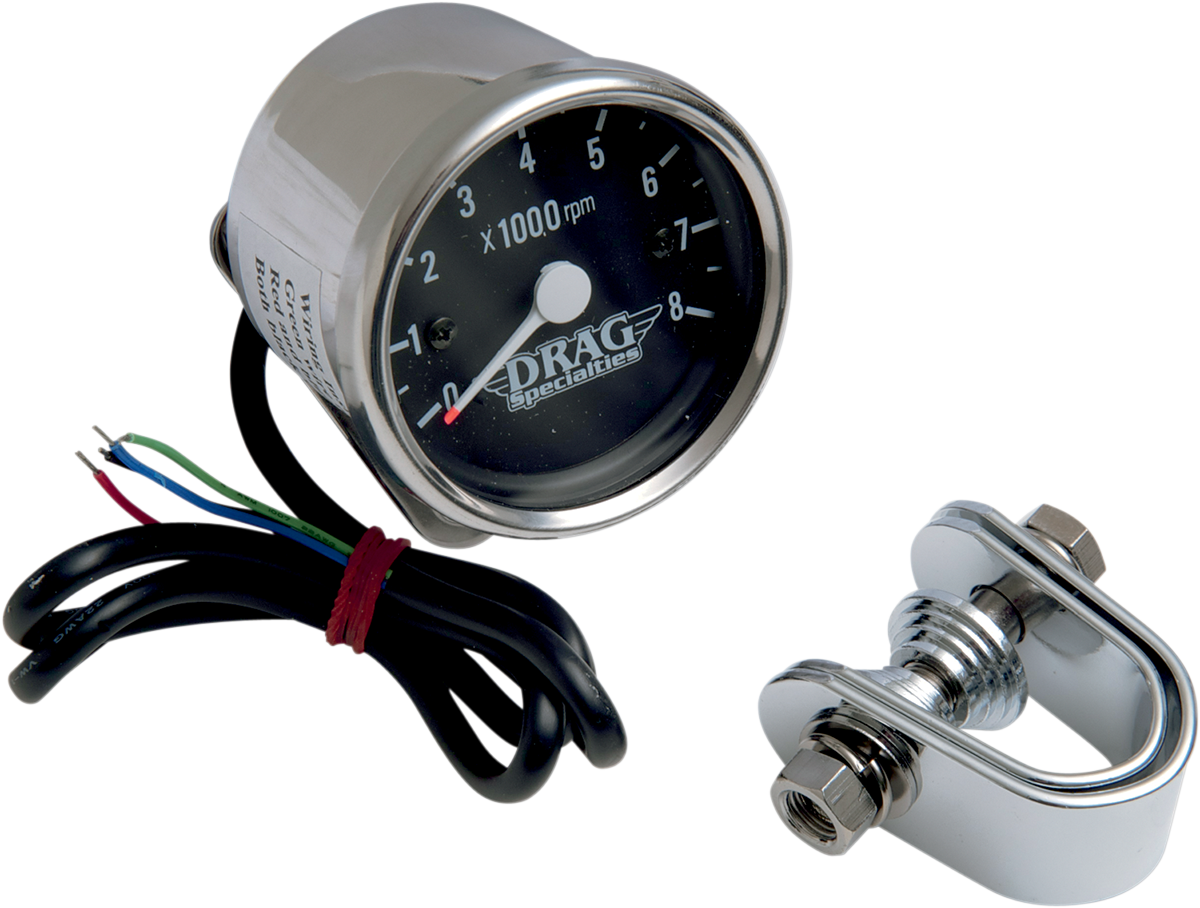 2.4\" Mini Electronic 8000 RPM Tachometer - Chrome Housing - Black Face 1999 - 2003