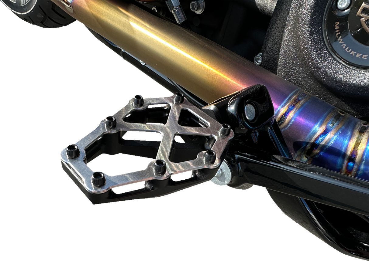 NXL Footpegs - Black w/ Stainless Steel Cover 2018 - 2024