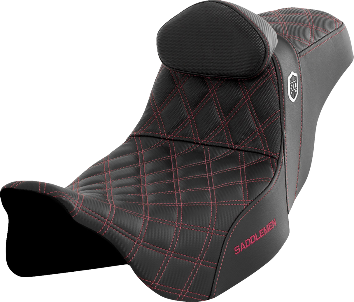 Pro Series SDC Performance Seat - with Backrest - Wine Berry Stitch - FLH/FLT \'08-\'23 2008 - 2023