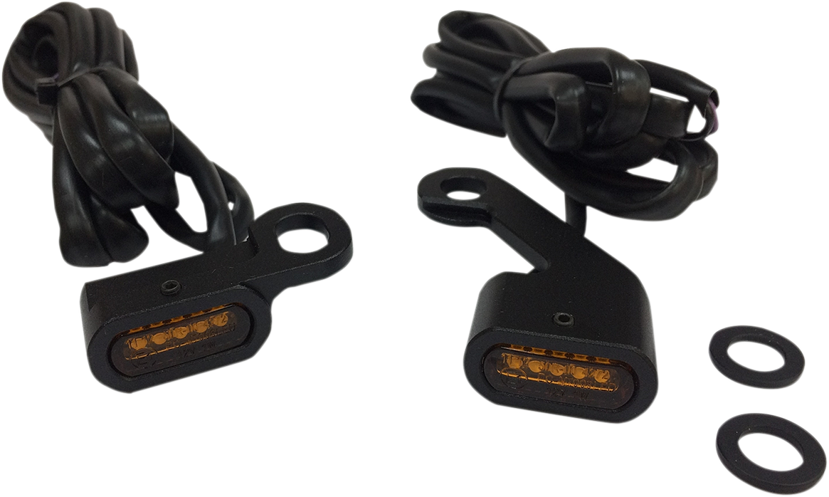 LED Handlebar Marker Lights - Black/Amber 2009 - 2019