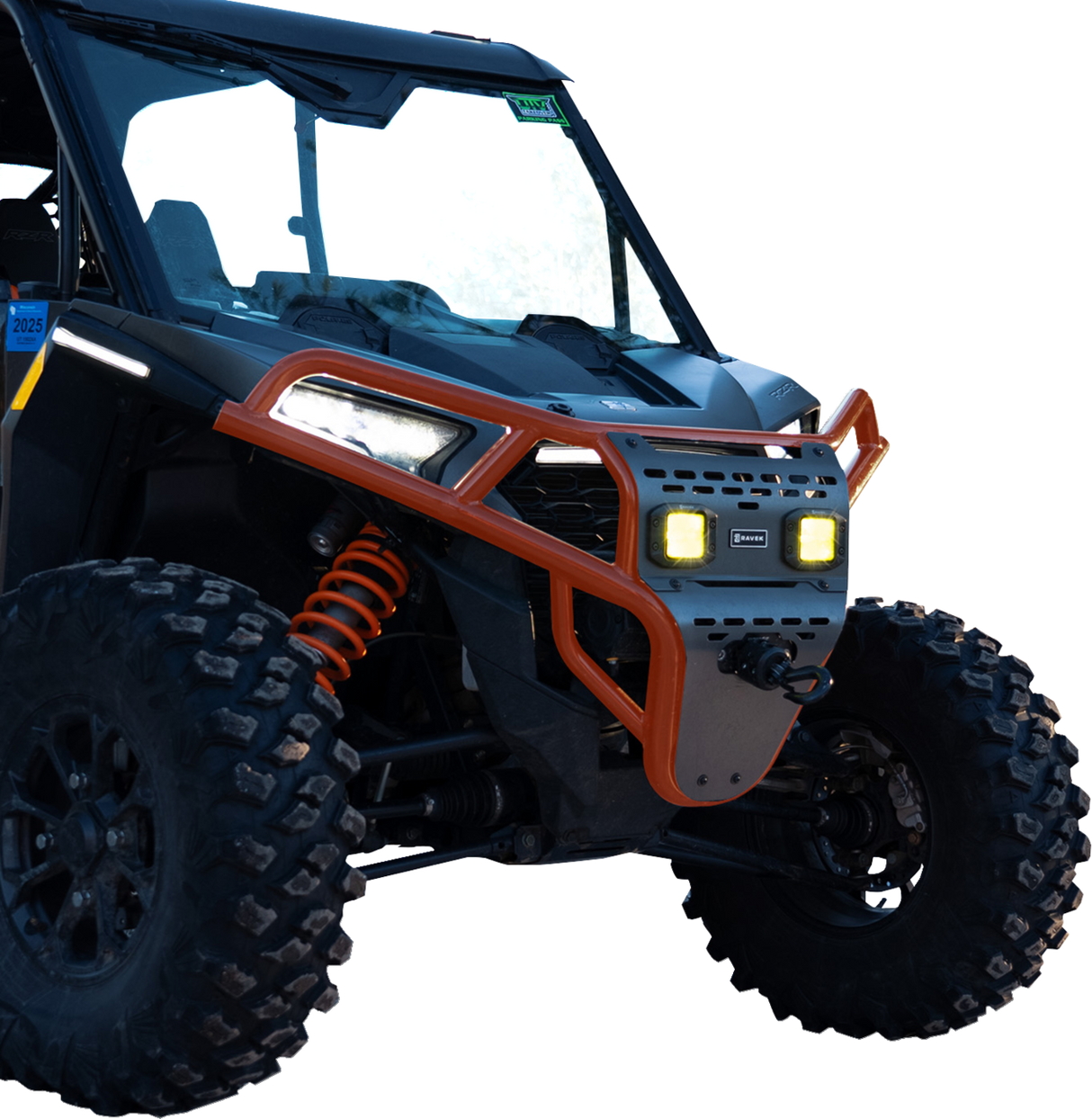 Front Bumper/Skid Plate with Amber Lights - Orange - RZR XP 1000 2024 - 2025