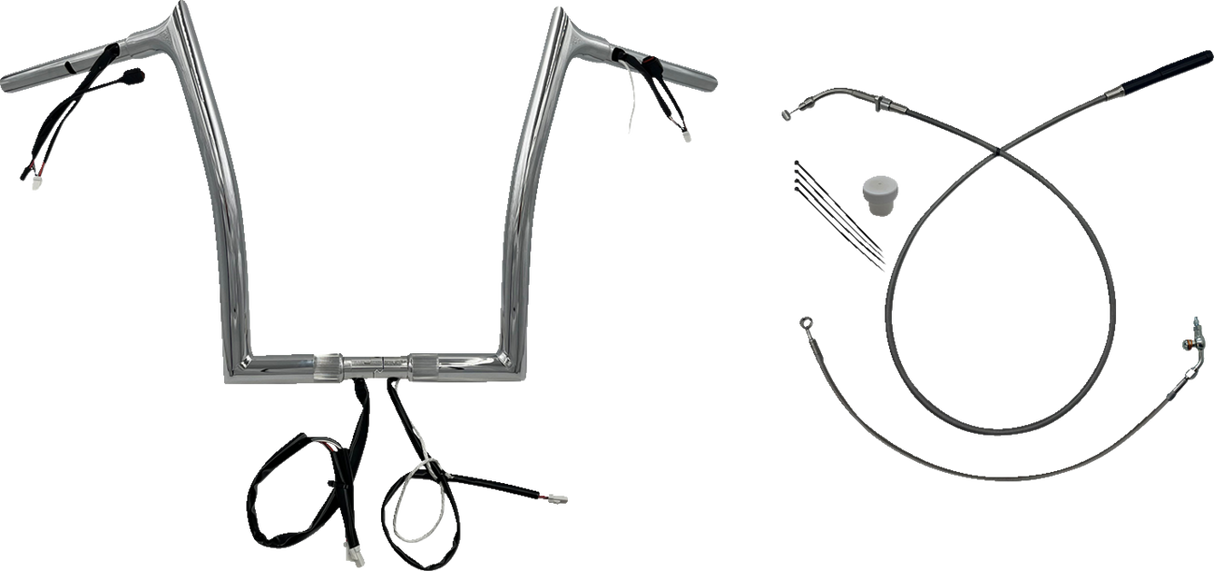 1-1/4\" EZ Install Pointed Top Handlebar - 14\" - Chrome 2023 - 2024