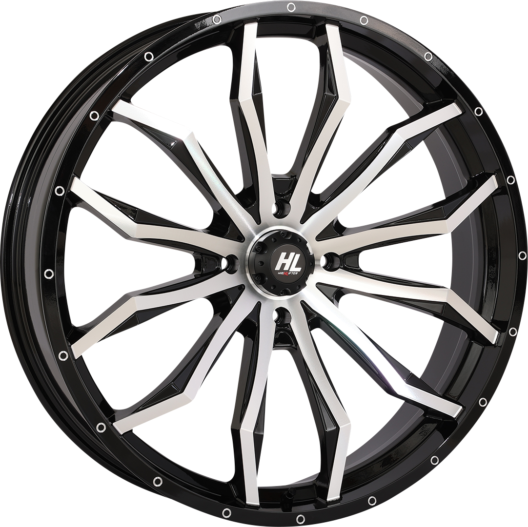 Wheel - HL21 - Front/Rear - Gloss Black w/Machined - 24x7 - 4/156 - 4+3 (+10 mm) 1996 - 2024