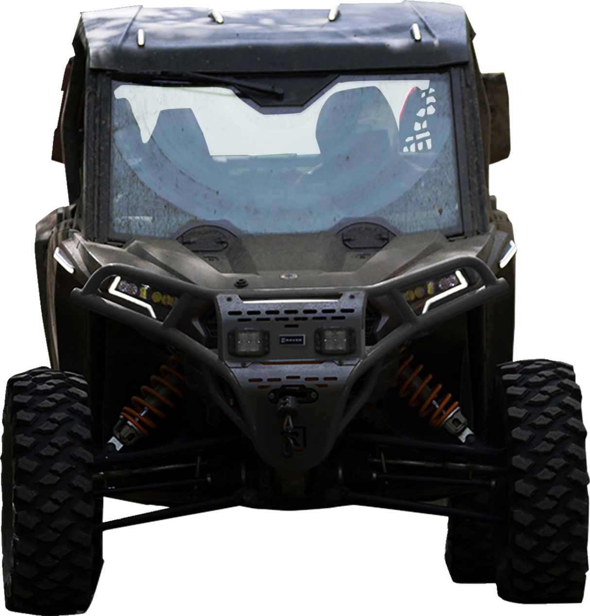 Front Bumper/Skid Plate with White Lights - Black - RZR XP 1000 2024 - 2025