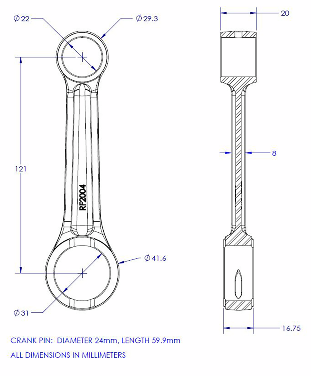 Connecting Rod Kit 1974 - 1984