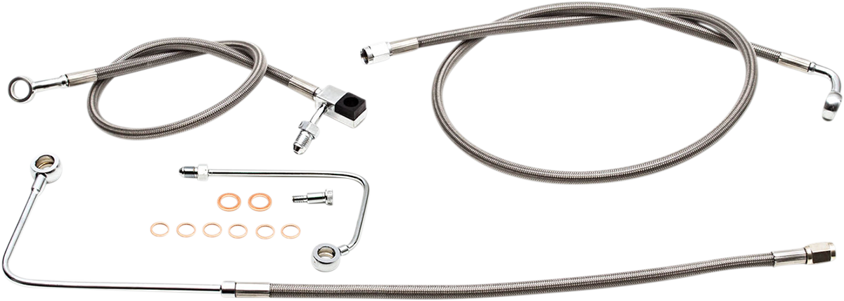 Brake Lines - 12\" - 14\" Ape Hanger Handlebars - Stainless Steel 2015 - 2017