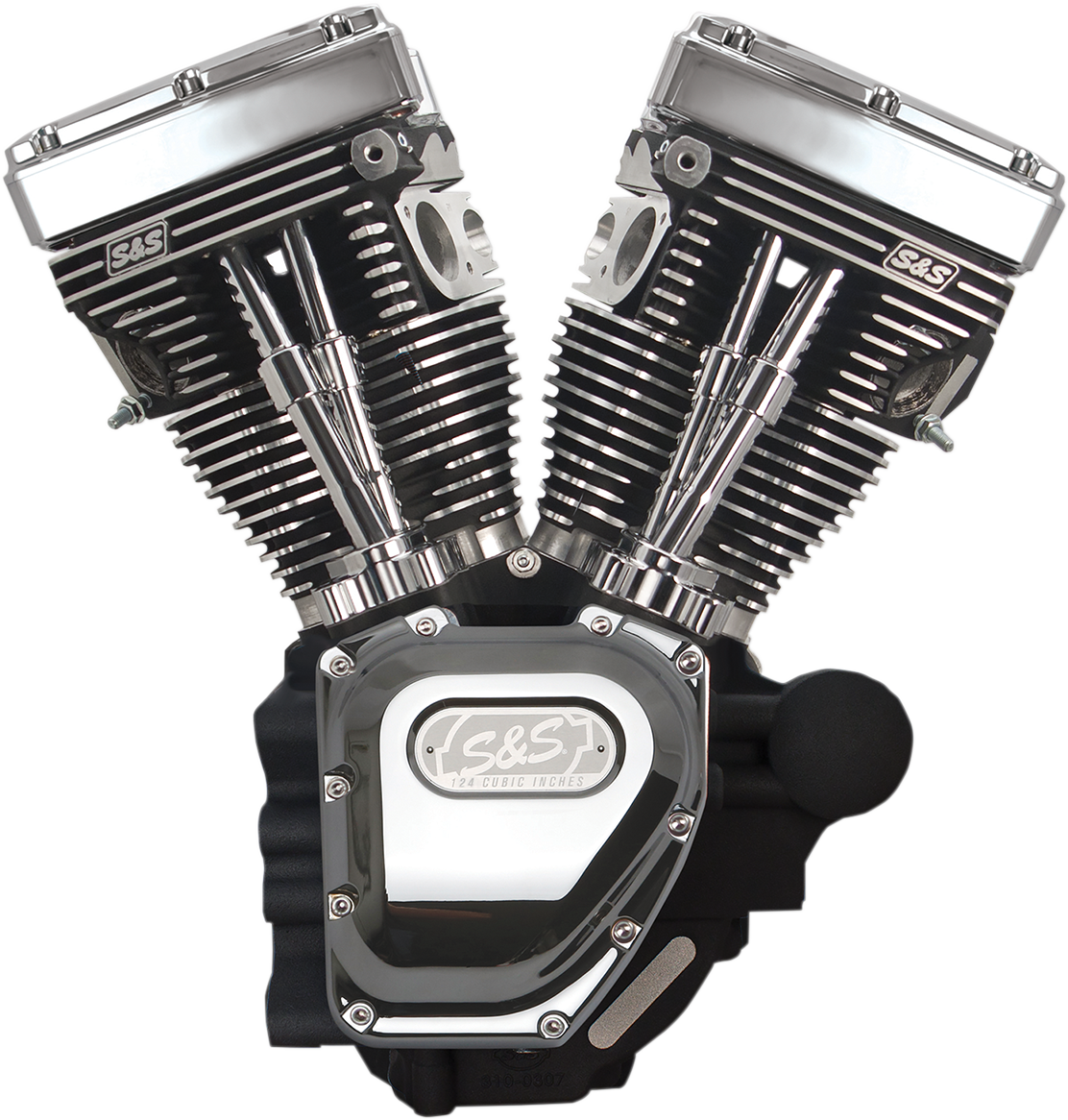 T124 Long Block Engine - Wrinkle Black and Chrome - FXD | FXDWG 2006 - 2017