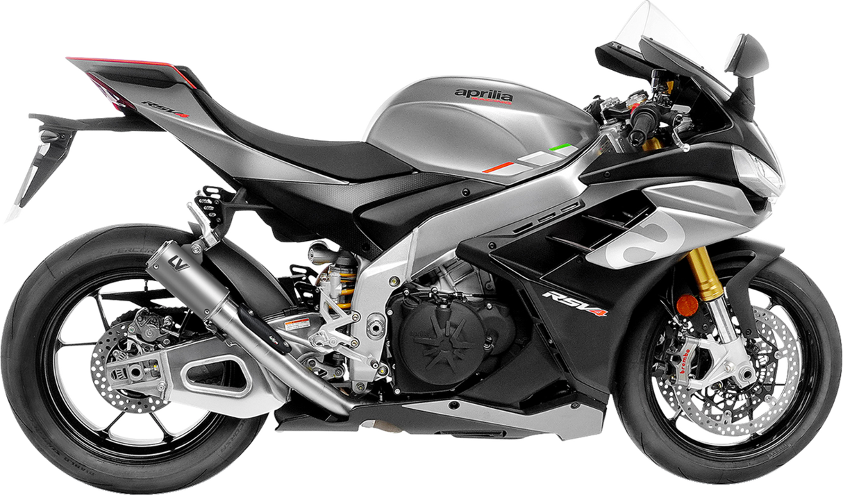 LV Corsa S Slip-On Muffler - Titanium - Aprilia RSV4 Tuono V4 2019 - 2024