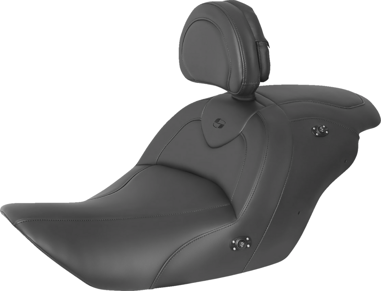 RoadSofa™ Seat - with Backrest - Black w/ Black Stitching - Heated - GL1800 \'14-\'17 2014 - 2017
