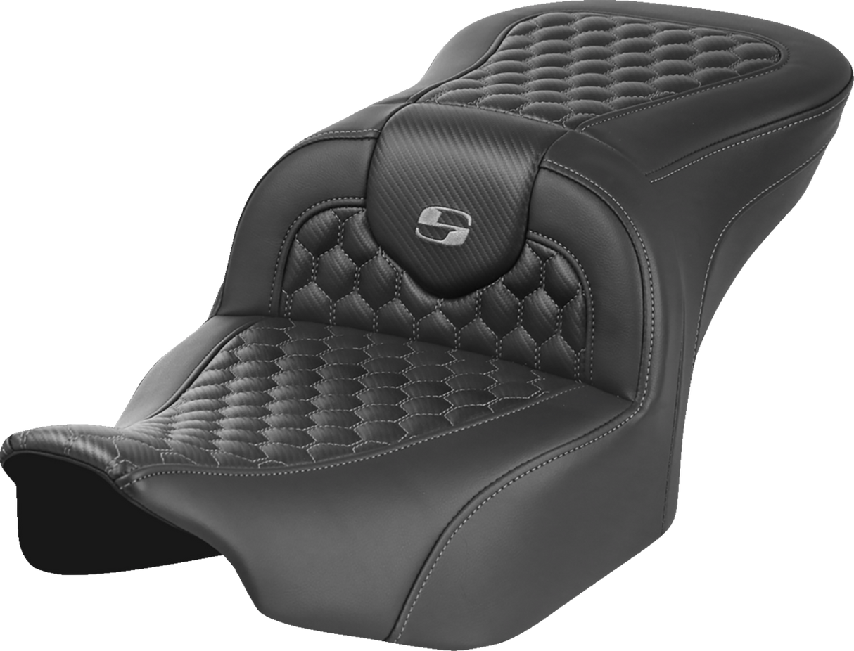 Roadsofa™ Seat - without Backrest - Honeycomb - Gray Stitch - FLTR/FLHX \'23-\'24 2023 - 2024