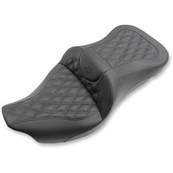 SADDLEMEN 0801-1041 Extended Reach Roadsofa™ Seat - Lattice Stitched - without Backrest - '08-'23 FL