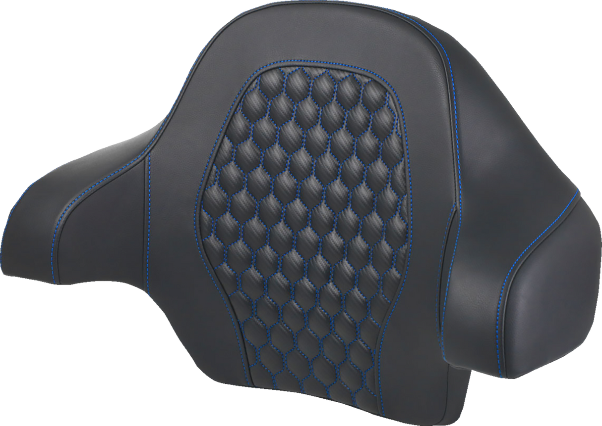 Tour Pack Backrest Pad - Honeycomb - Blue Stitching - FL \'14-\'24 2014 - 2024
