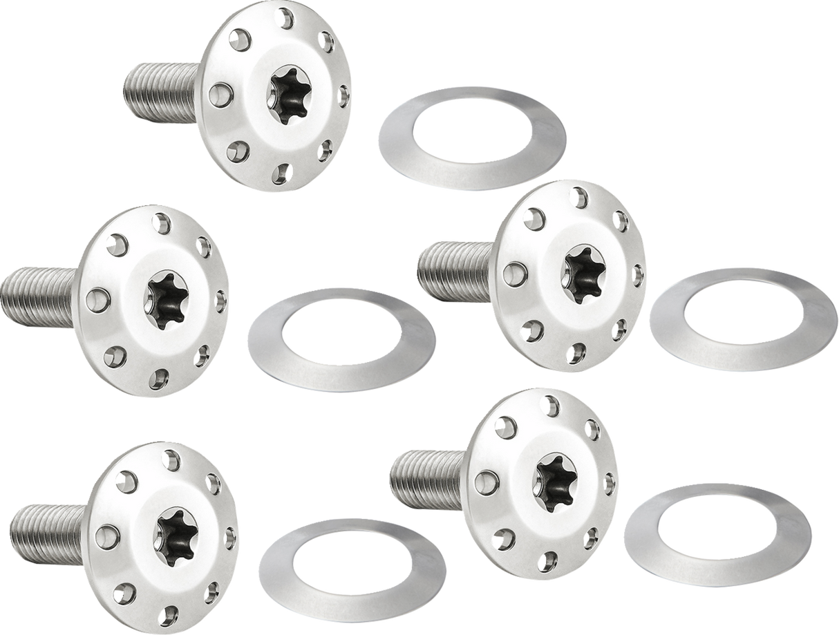 Bolt Kit - Holeshot/Front/Floating/Brake Rotor - Spoke Mount - Polished - 5 Pack 2014 - 2025