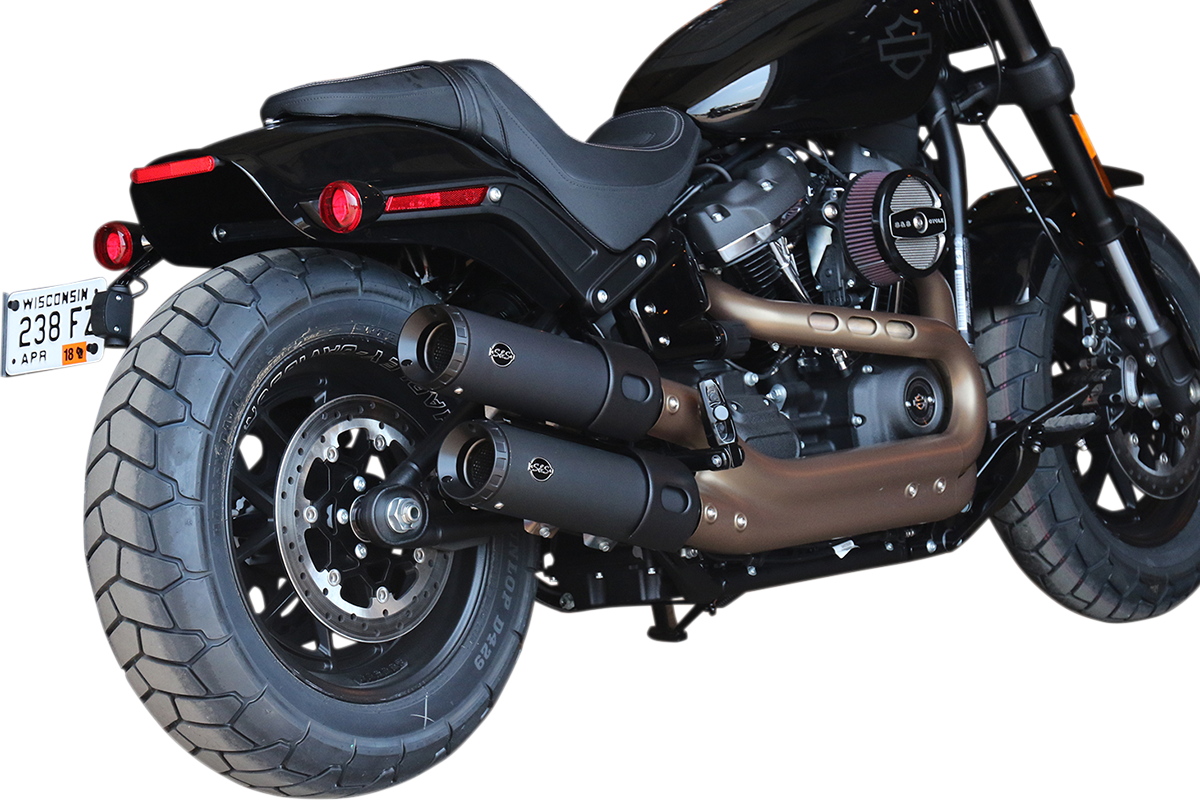 Ceramic Black Grand National Mufflers for Fat Bob 2018 - 2022