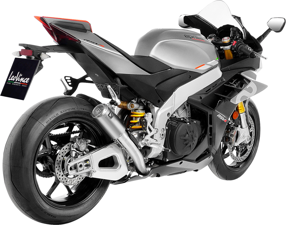 LV Corsa S Slip-On Muffler - Titanium - Aprilia RSV4 Tuono V4 2019 - 2024