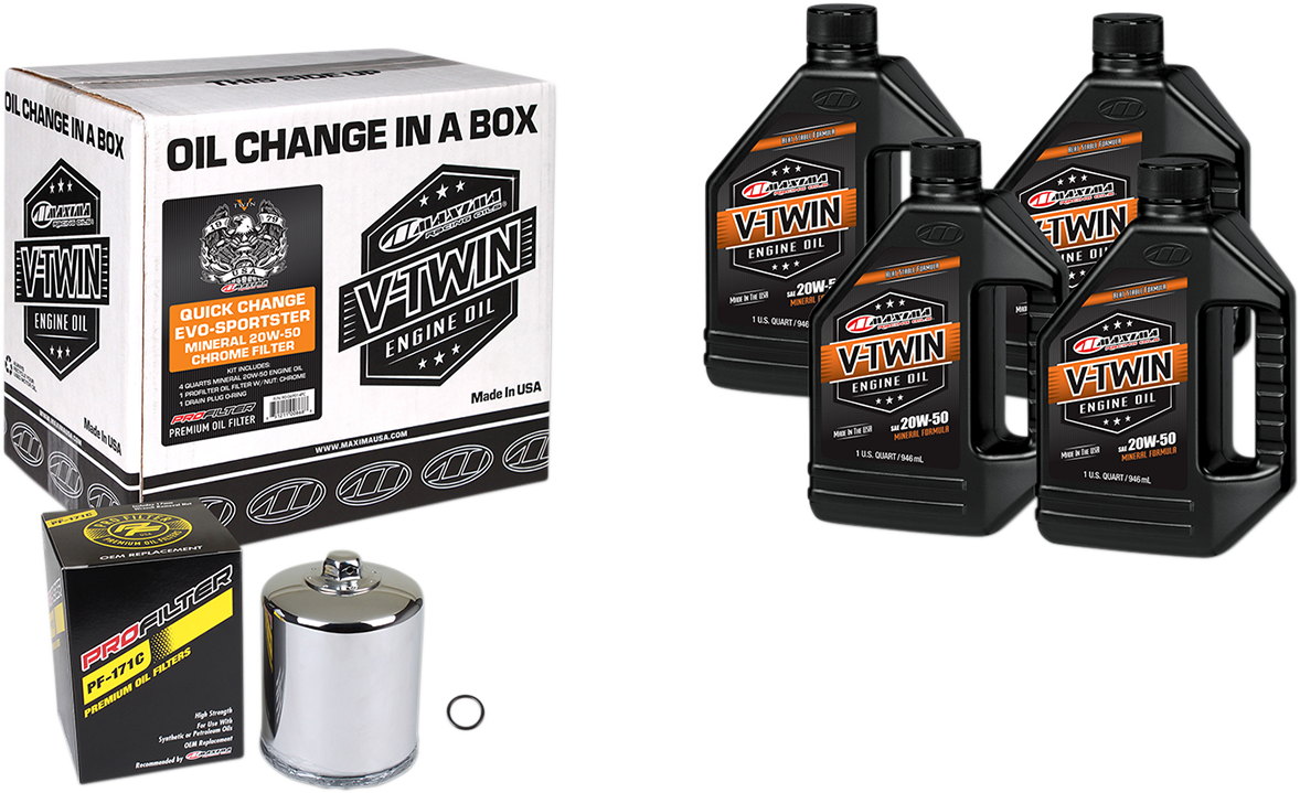 Evo/XL Quick Oil Change Kit - Chrome Filter 1984 - 2022