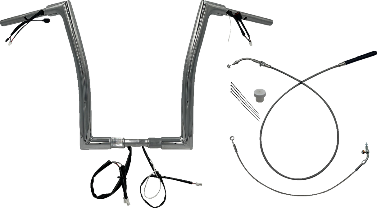 1-1/2\" EZ Install Flat Top Handlebar - 16\" - Chrome 2023 - 2024