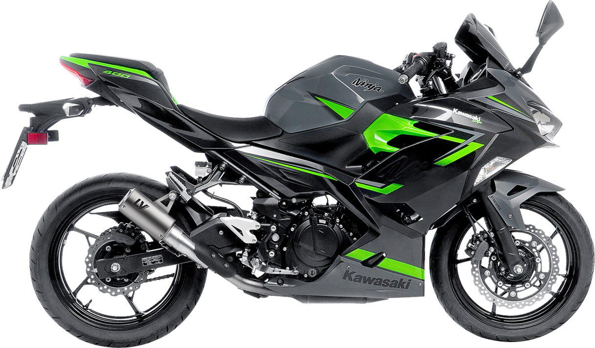 LV Corsa S Slip-On Muffler - Titanium - Kawasaki Ninja 400/500 2018 - 2025