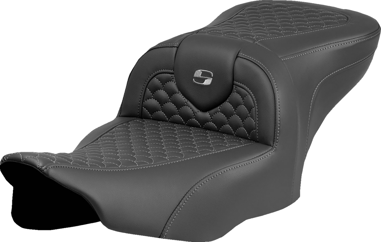 Roadsofa™ Seat - Dragon Scale Stitch - Dark Gray Stitch - w/o Backrest - FLTR/FLHX \'23-\'24 2023 - 2024