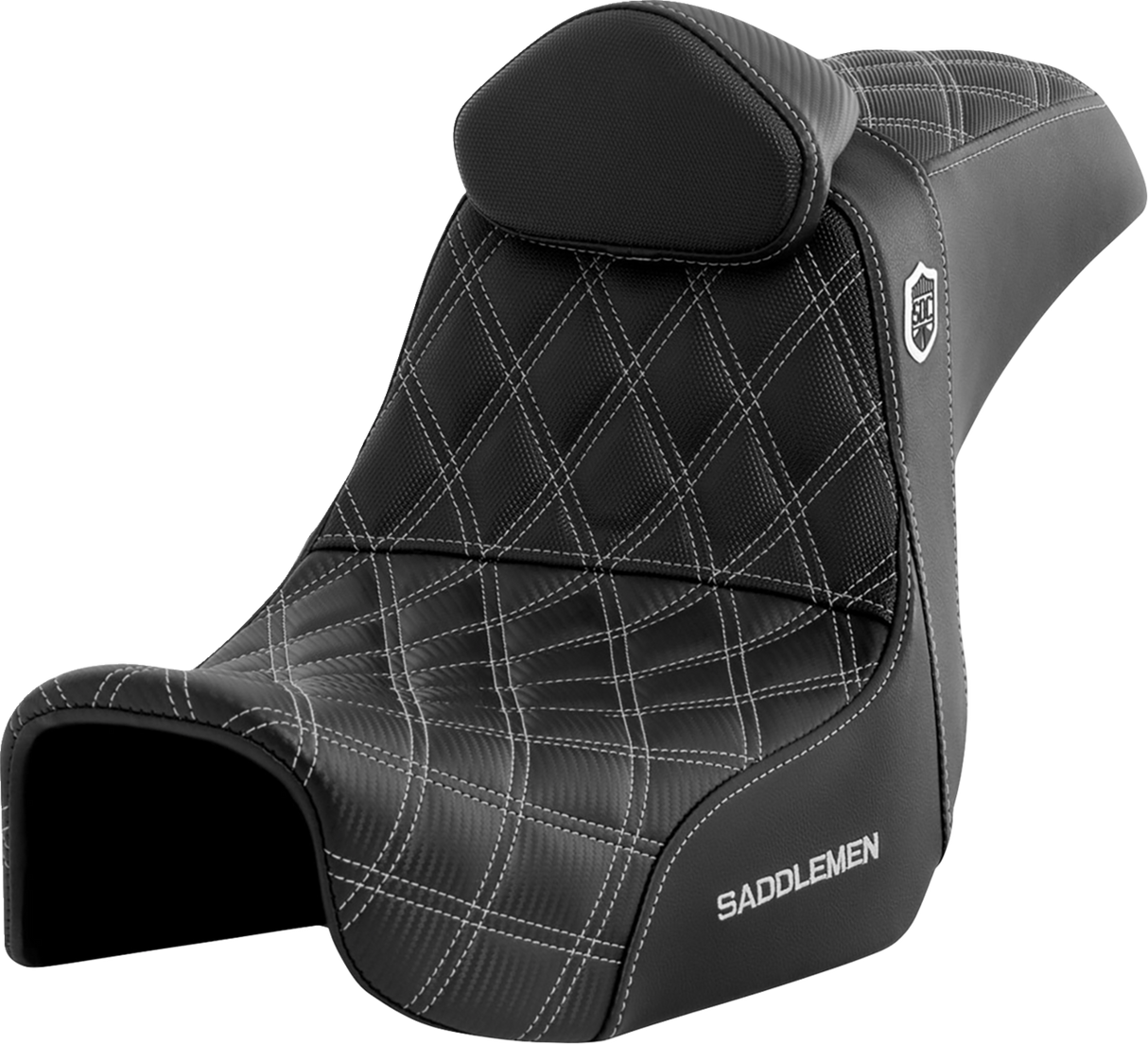 Pro Series SDC Performance Seat - with Backrest - Silver Stitch - Dyna \'06-\'17 2006 - 2017