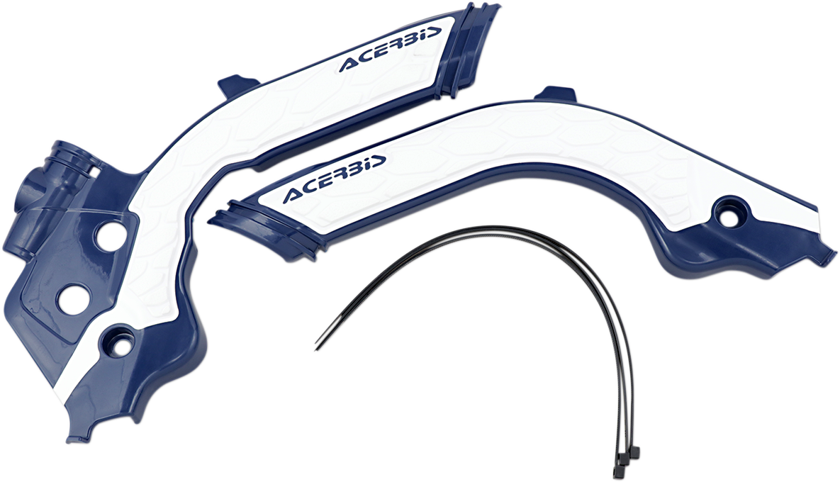 X-Grip Frame Guards - Blue/White - Gas Gas | Husqvarna 2019 - 2023