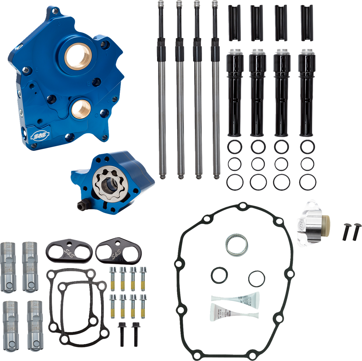 Cam Chest Kit without Cams - Chain Drive - Water Cooled - Black Pushrods - M8 2017 - 2024