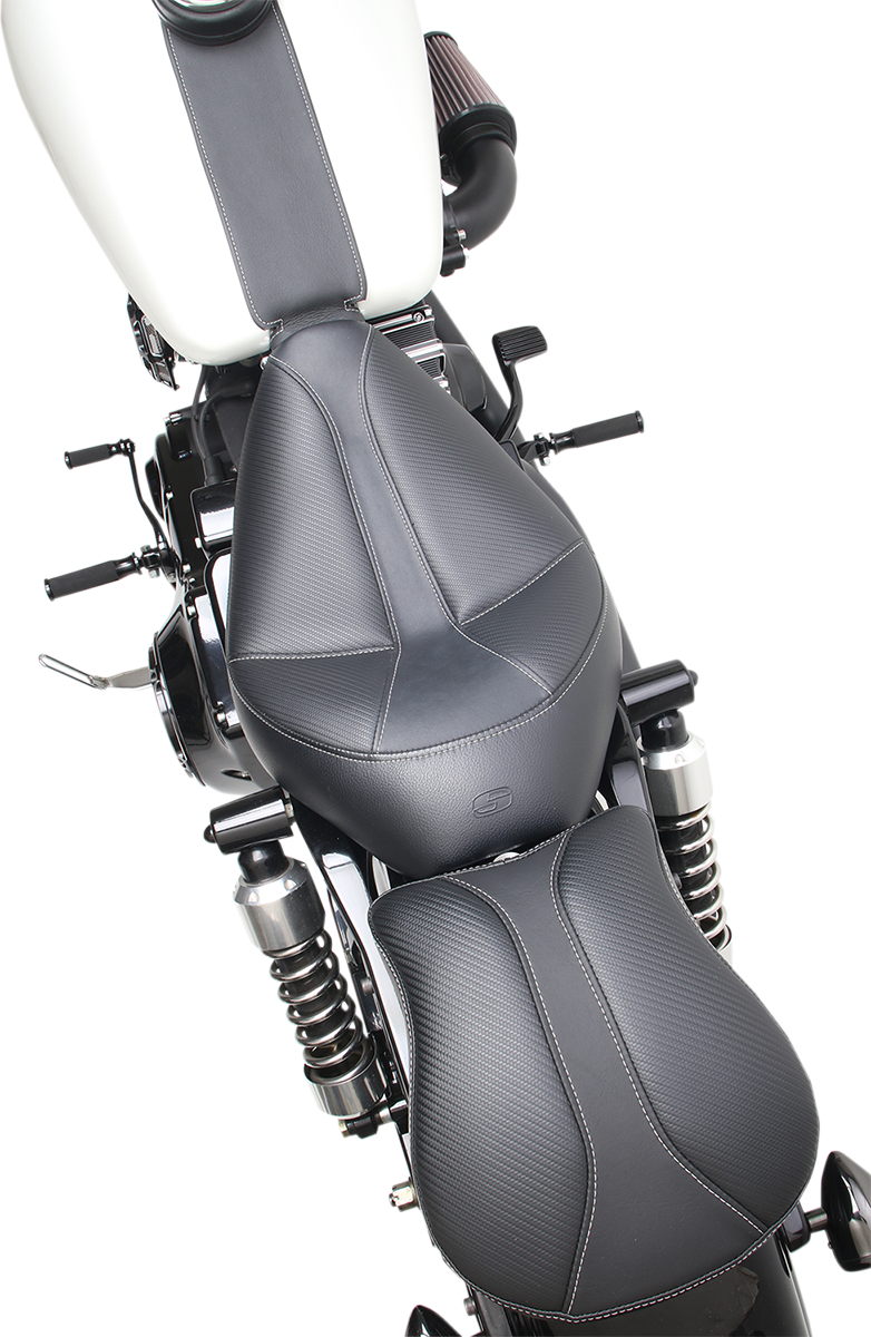 Dominator Solo Seat - w/o Backrest- Black w/ Gray Stitching - FXD/WG \'96-\'03 1996 - 2003