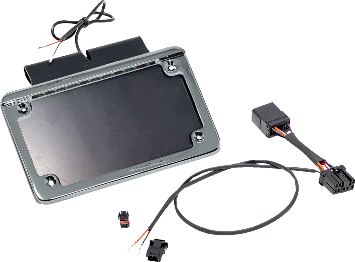 Saddlebag Tag Holder w/ Illuminated License Plate Frame - \'97 FLHR 1997 - 2009