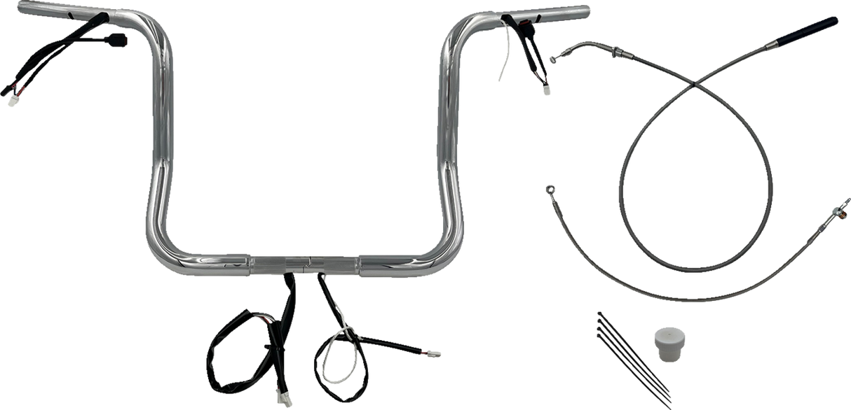 1-1/4\" EZ Install Round Top Handlebar - 14\" - Chrome 2023 - 2024