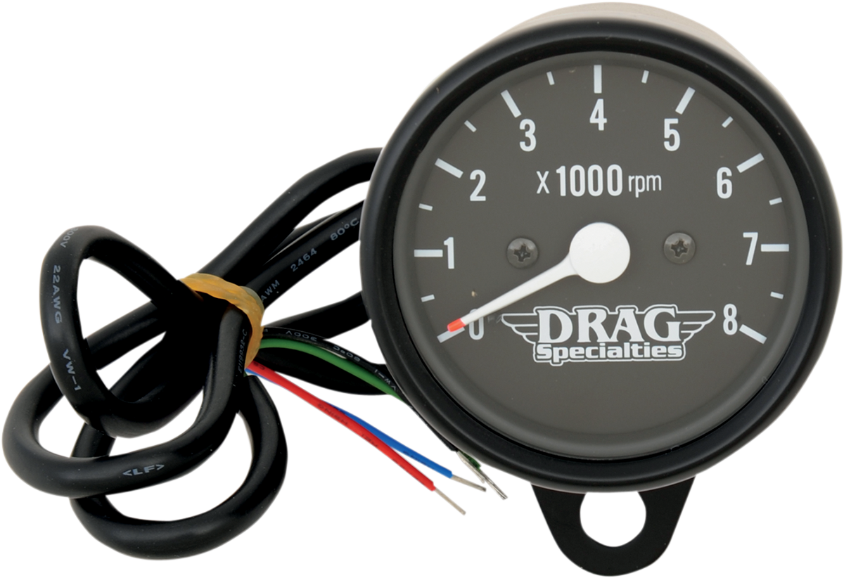 2.4\" Mini Electronic 8000 RPM Tachometer - Black Housing - Black Face 1986 - 2003