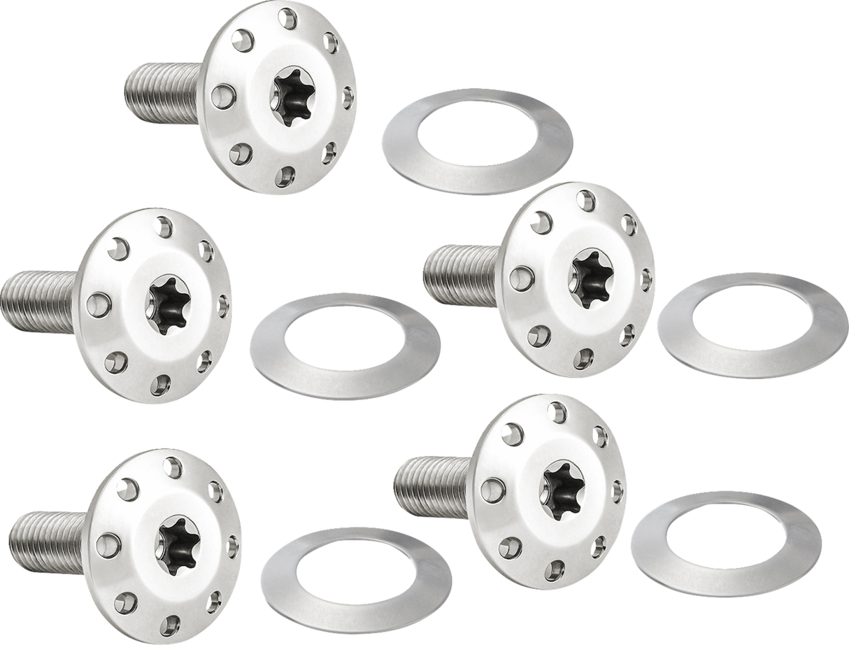 Bolt Kit - Holeshot/Front/Floating/Brake Rotor - Spoke Mount - Polished - 5 Pack 2021 - 2025