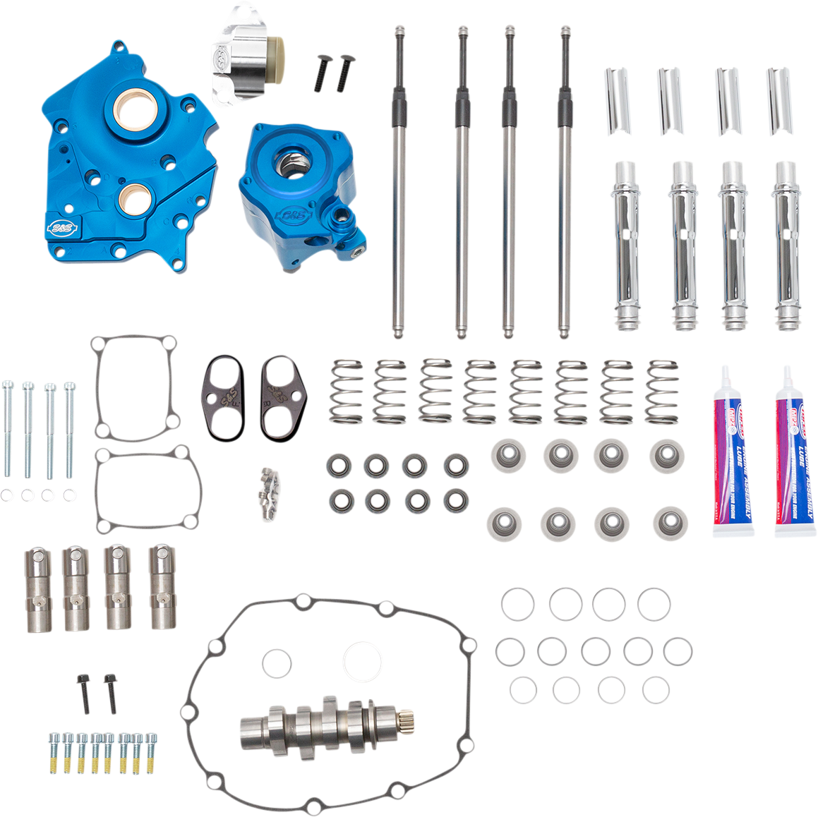 Cam Chest Kit with Plate - Chain Drive - Water Cooled - 540 Cam - Chrome Pushrods - M8 2017 - 2021