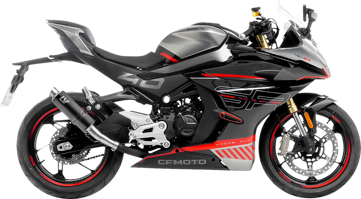 GP Corsa Slip-On Muffler - Black Edition - CF Moto 450 2023 - 2024