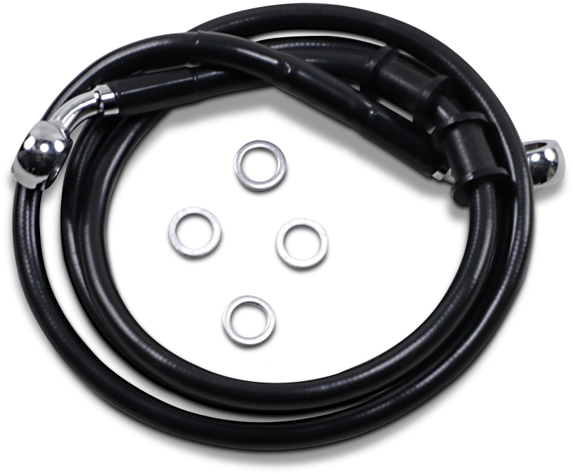 Brake Line - Front - +8\" - Black - XL 2014 - 2019