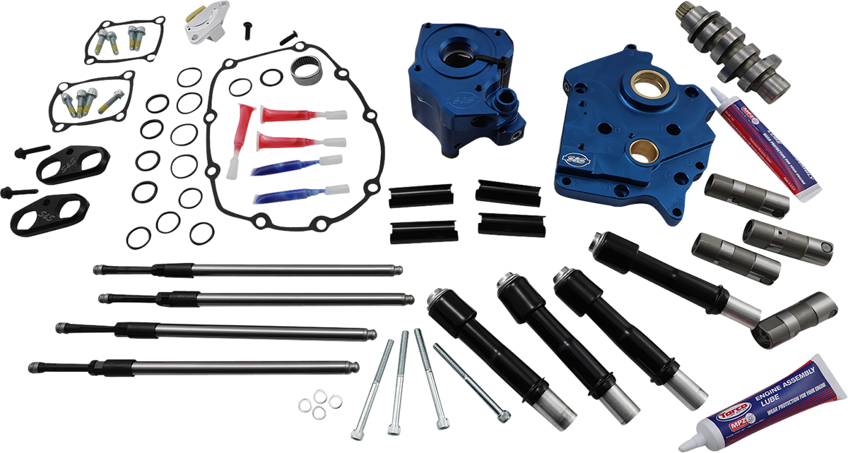 Cam Chest Kit with Plate - Chain Drive - Water Cooled - 465 Cam - Black Pushrods - M8 2017 - 2021