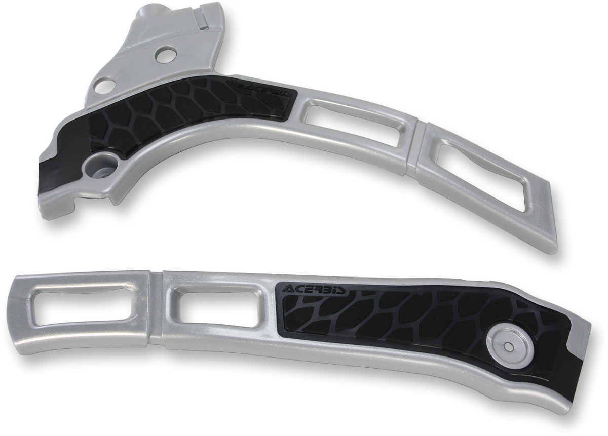 X-Grip Frame Guards - Silver/Black - YZ 125/250/125X/250X 2005 - 2023