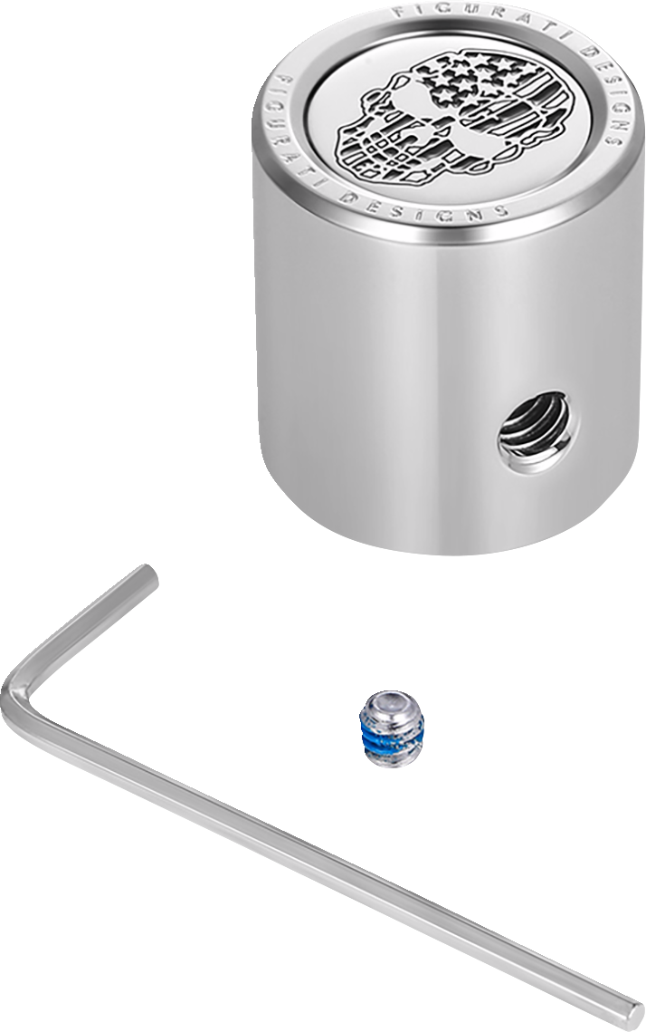 Heel-Toe Shifter Cover - American Flag Skull - Stainless Steel 1984 - 2022