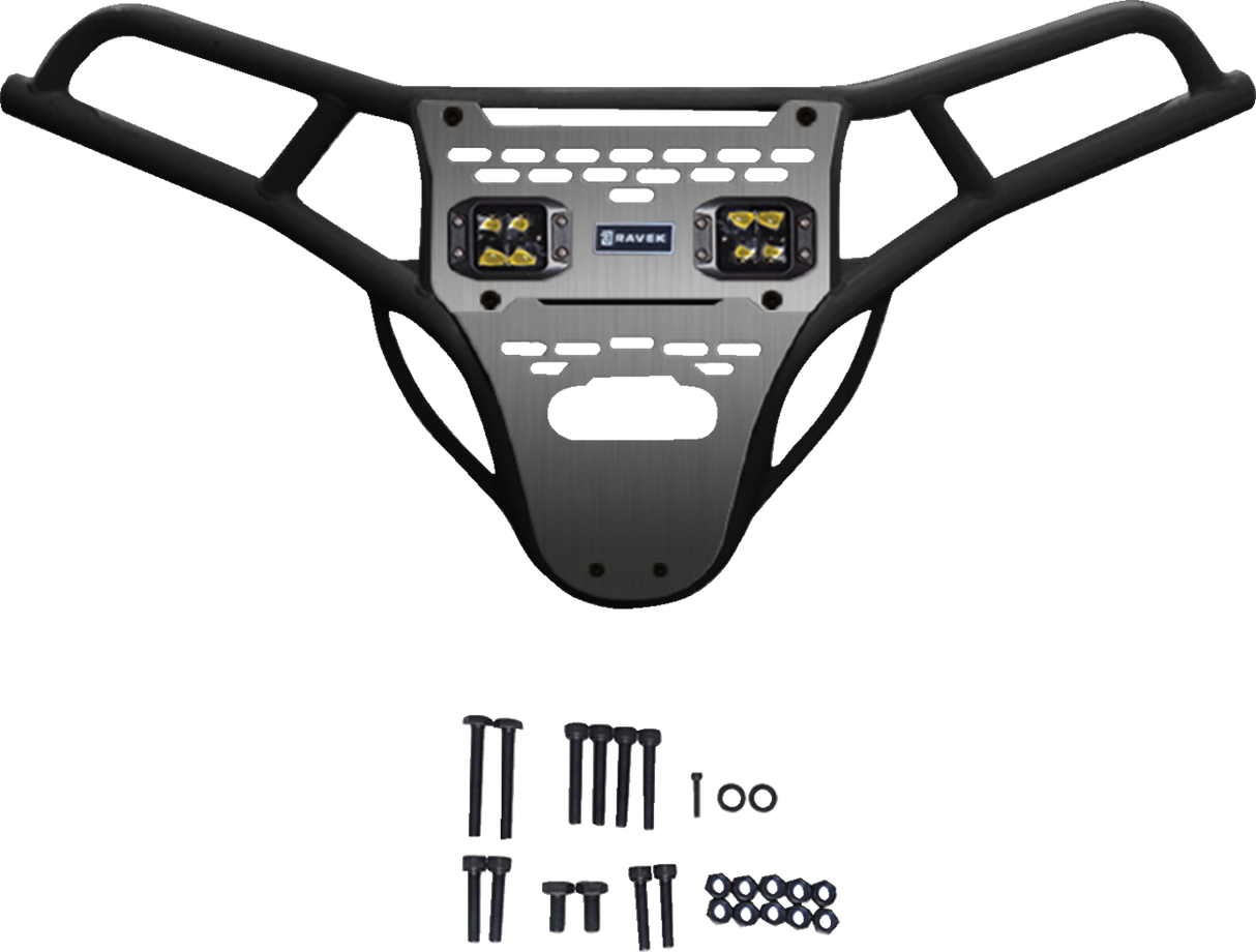 Front Bumper/Skid Plate with Amber Lights - Black - RZR XP 1000 2024 - 2025