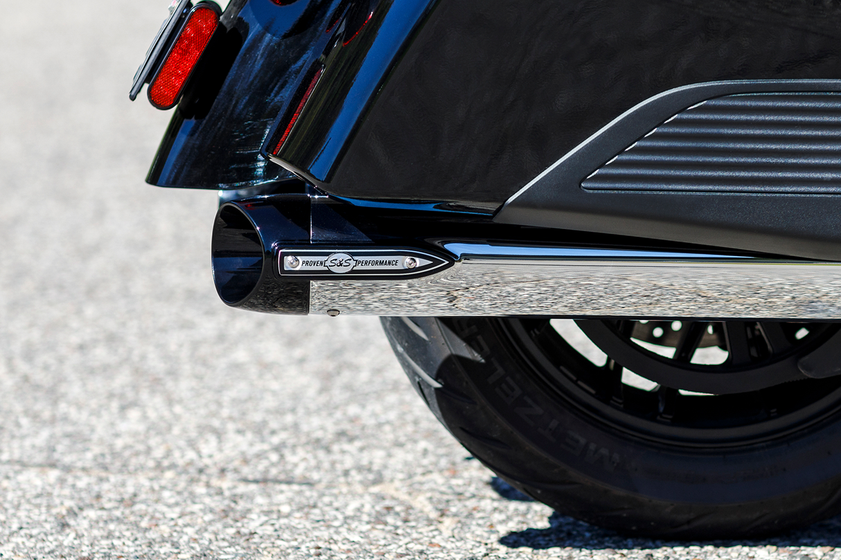 4\" Broadhead Slip-On Mufflers - Slash Cut - Chrome 2014 - 2022