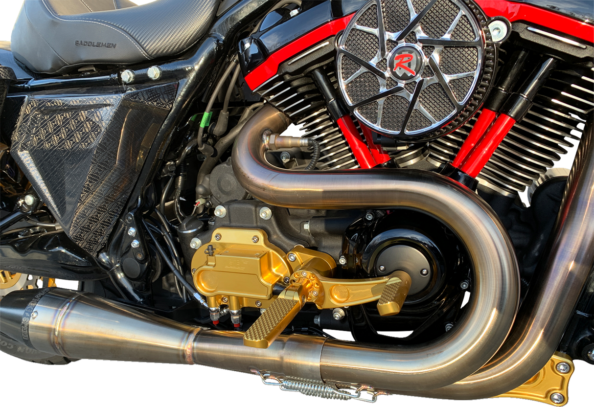 Mid Control Conversion Kit - Gold - Knurled Pegs - FLH/FLT 2015 - 2020