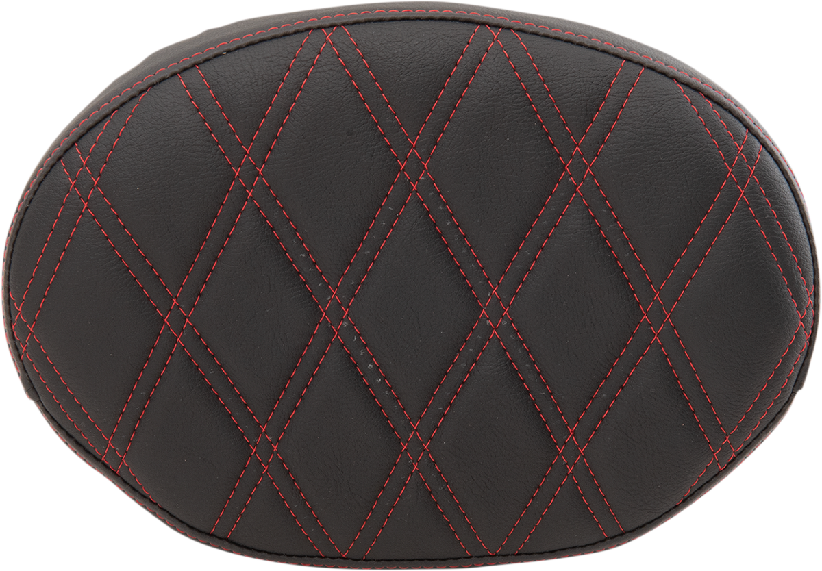 Oval Sissy Bar Pad - Double Diamond - Red Stitch - FL \'99-\'22 1999 - 2022