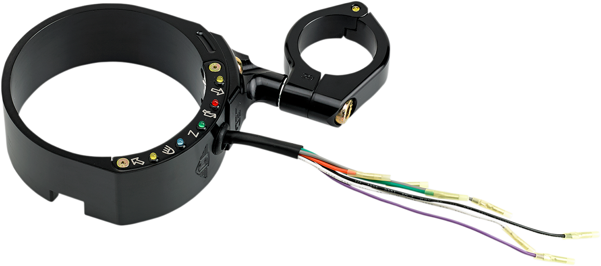 Speedometer Relocation Bracket with Easy Mount Clamp - Black Anodized - For 39 mm Fork 2014 - 2019